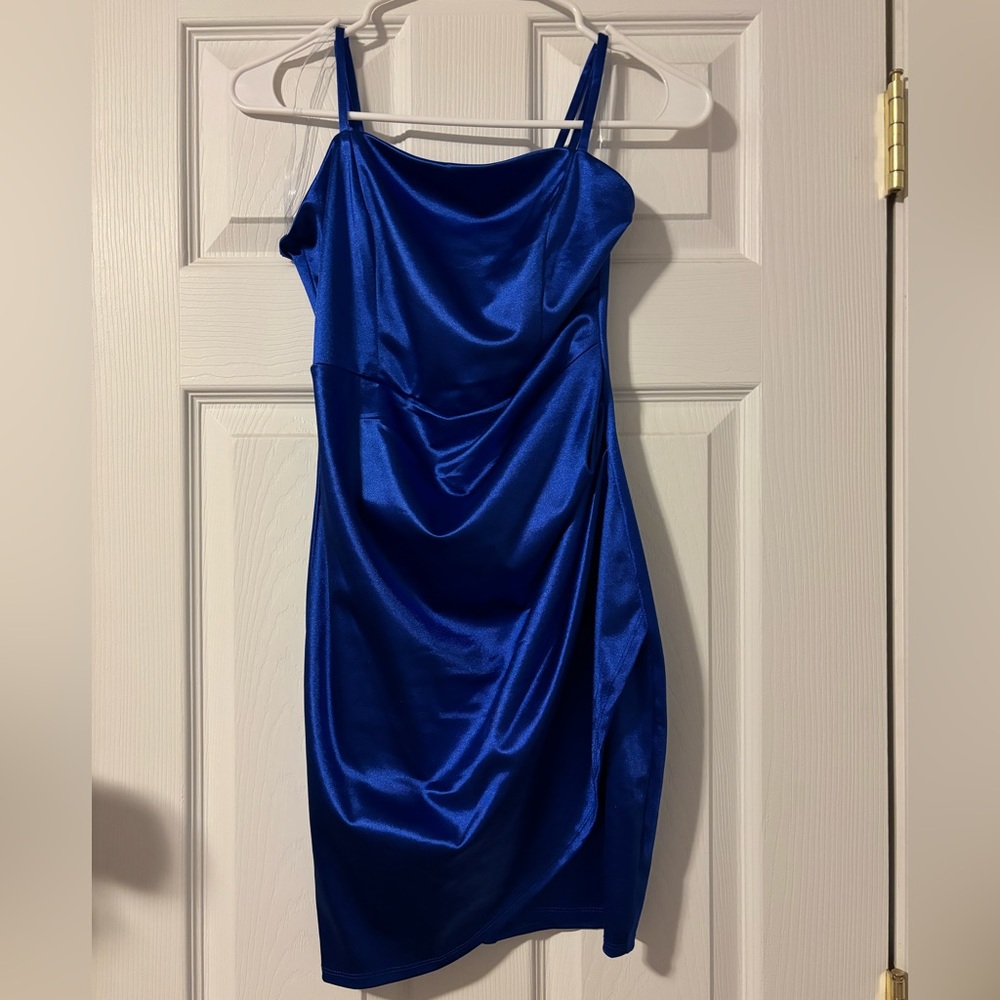 Satin Blue Hoco Dress